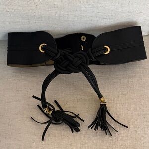 BCBGMaxAzria Black Belt with Tassel Accents